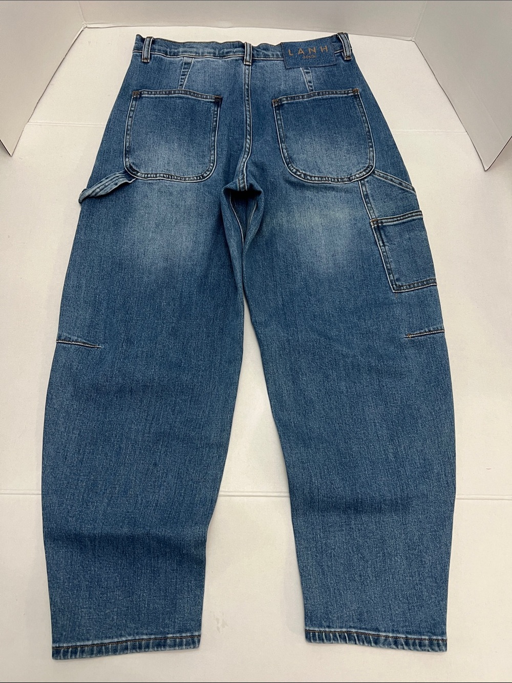 LANHTROPY ambar denim Barrel pant jeans in washed indigo Size Medium - Picture 8 of 16